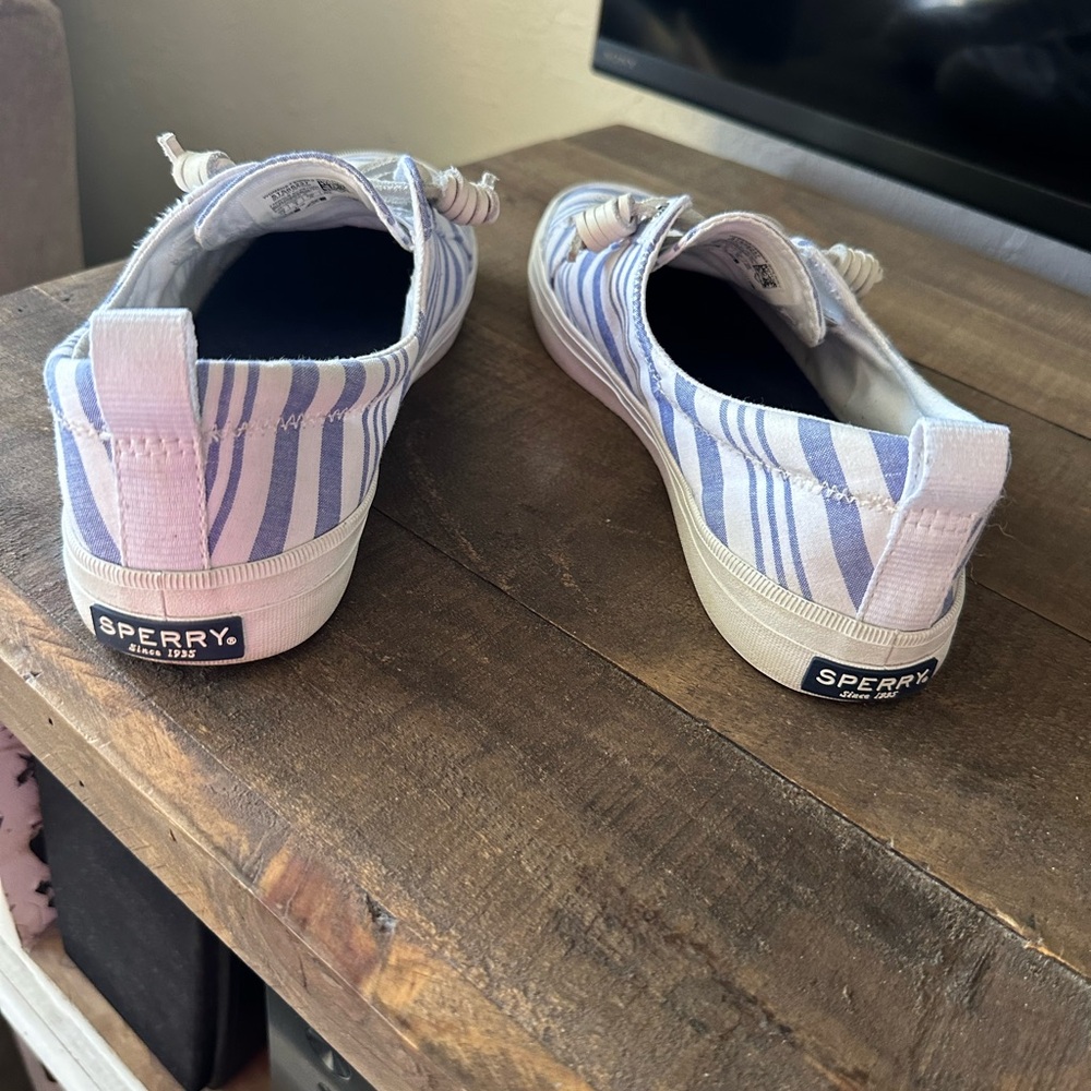 Sperry Light Blue Striped Sneakers